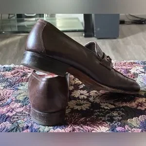 Gucci | Shoes | Vtg Gucci Classic Gg Gold Brown Leather Mens  display picture 2